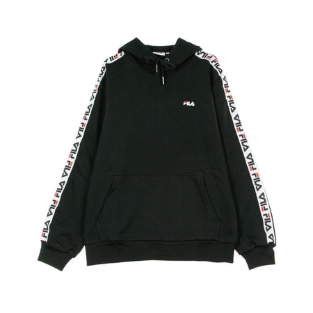 FILA Felpa Leggera Cappuccio Uomo David Taped Hoodie Black da uomo