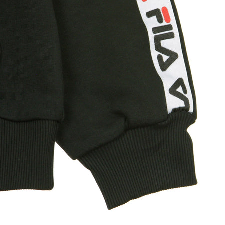 FILA Felpa Leggera Cappuccio Uomo David Taped Hoodie Black da uomo
