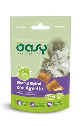 Oasy Adult Gatti Biscotti Ripieni Agnello 60gr