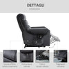 poltrona anziani disabili elettrica alza persona soggiorno salotto poltrona letto relax massaggiante con telecomando punti massaggio vibrazione riscaldante alzata assistita massaggi imbottita velluto grigio poltrone elettriche R5B713-090V90CGGG7