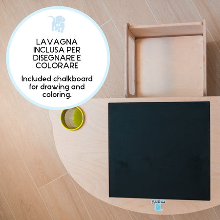 Dondolo/Tavolino + Sedia multifunzione Magic Table