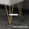 cassapanca  baule ingresso camera da letto elegante imbottita grande pouf negozio Panca FondoLetto con Contenitore in Tessuto e Gambe in Acciaio, 100x40x49cm, Crema F831-735V00CWA