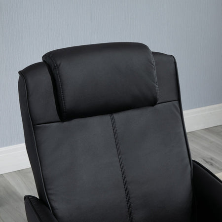 sedia ufficio studio negozio soggiorno Poltrona Relax Reclinabile con Pouf Poggiapiedi e Rivestimento in eco pelle, Nero F833-360BKA