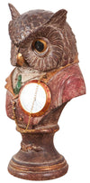 Biscottini Statuetta Gufo Orologio Biscottini Resina Dipinta 10x10x18 Busto Arredo Casa