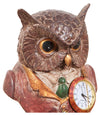 Biscottini Gufo con orologio in resina dipinta L10xPR10xH18 cm Statuetta raffigurante busto