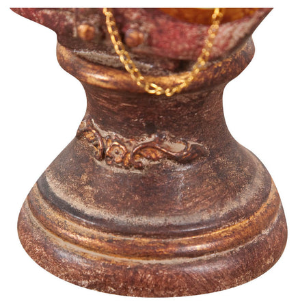 Biscottini Statuetta Gufo Orologio Biscottini Resina Dipinta 10x10x18 Busto Arredo Casa