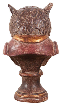 Biscottini Statuetta Gufo Orologio Biscottini Resina Dipinta 10x10x18 Busto Arredo Casa