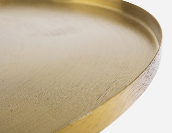Tavolino per salotto moderno "Kalpita " Ø 51 cm in acciaio con finitura ottone