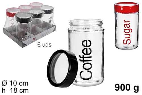 Barattolo di Vetro Caffè-Zucchero 900gr