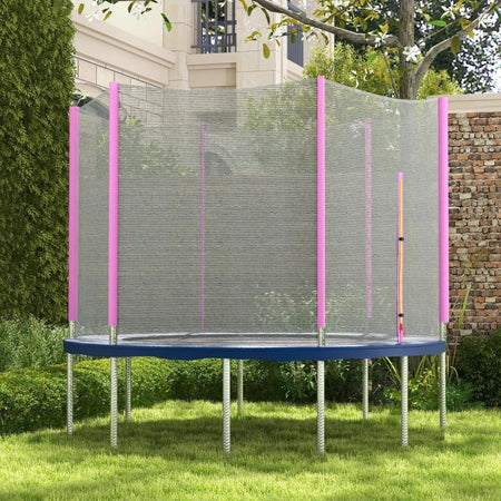 Rete Di Protezione per Trampolini 244 x H180 cm Nero Rosa 6 pali