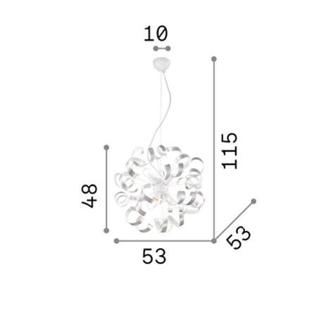 Lampadario moderno Ideal Lux VORTEX 101613 E14 LED metallo sospensione