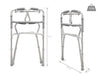 Deambulatore in alluminio con braccioli ergonomici