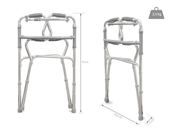Deambulatore in alluminio con braccioli ergonomici