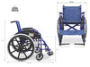 Sedia a rotelle pieghevole in alluminio, larghezza seduta 46 cm