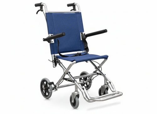 Carrozzina pieghevole con braccioli reclinabili per trasporto pazienti