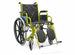 Carrozzina pieghevole in acciaio e con poggiagambe elevabili