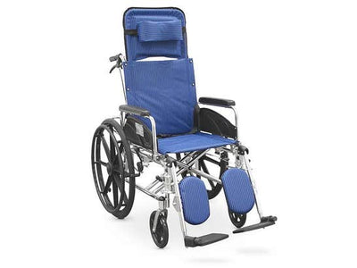 Sedia a rotelle in alluminio con poggiatesta e poggiapiedi pieghevole