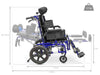 Sedia a rotelle neurologica estendibile, larghezza seduta 46 cm