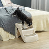 Scaletta per Cani e Gatti Pieghevole 3Gradini Antiscivolo in PP 49x38x38cm Beige