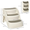 Scaletta per Cani e Gatti Pieghevole 3Gradini Antiscivolo in PP 49x38x38cm Beige