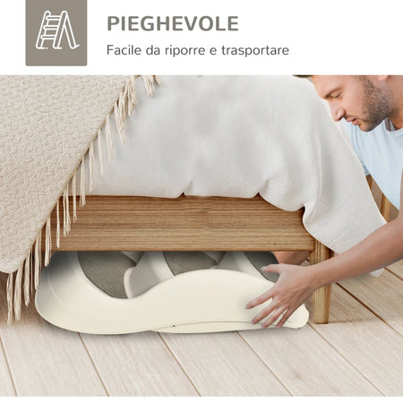Scaletta per Cani e Gatti Pieghevole 3Gradini Antiscivolo in PP 49x38x38cm Beige
