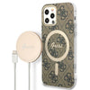 cover guess + caricabatterie magsafe iphone 12 / 12 pro brown