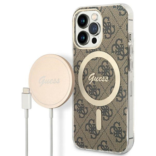 cover guess + caricabatterie magsafe iphone 13 pro max brown