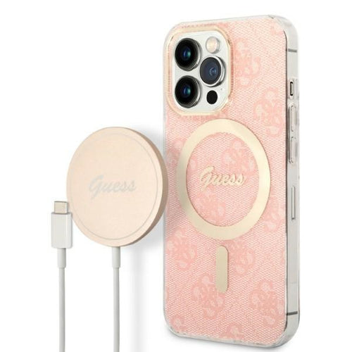 cover guess + caricabatterie magsafe iphone 13 pro max pink