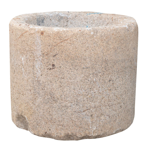 Biscottini Biscottini Mortaio Antico Gigante Pietra 54x42 Arredo Giardino Esterno