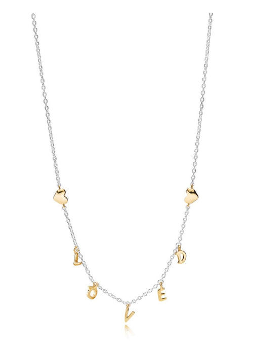 Pandora - Collana Pandora  con scritta Loved