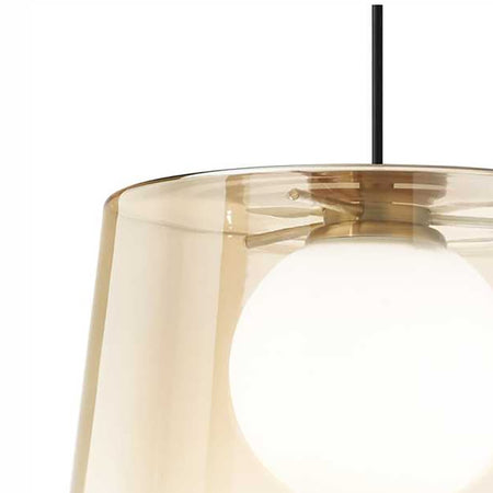 Lampadario vetro ambra Ideal Lux FADE 271316 G9 LED lampada soffitto classica