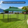 Copertura Ricambio per Gazebo 3x4 MT Idrorepellente Protezione UV Verde