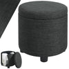 Pouf Contenitore Sgabello Poggiapiedi in Tessuto 40x40 H40cm Grigio