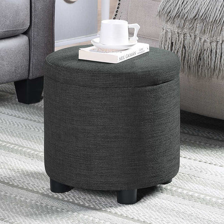 Pouf Contenitore Sgabello Poggiapiedi in Tessuto 40x40 H40cm Grigio