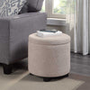 Pouf Contenitore Sgabello Poggiapiedi in Tessuto 40x40 H40cm Beige