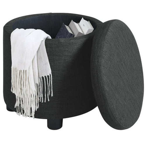 Pouf Contenitore Sgabello Poggiapiedi in Tessuto 40x40 H40cm Grigio