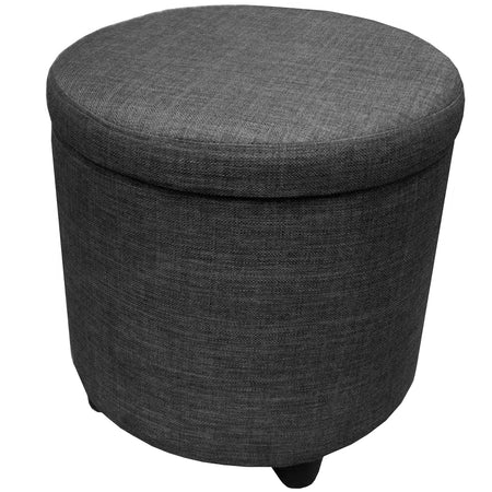 Pouf Contenitore Sgabello Poggiapiedi in Tessuto 40x40 H40cm Grigio