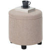 Pouf Contenitore Sgabello Poggiapiedi in Tessuto 40x40 H40cm Beige