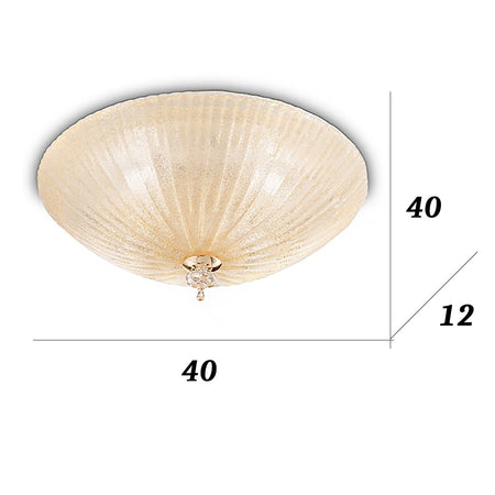 Plafoniera vetro graniglia ambra Ideal Lux SHELL 140179 40 E27 LED lampada soffitto parete classica