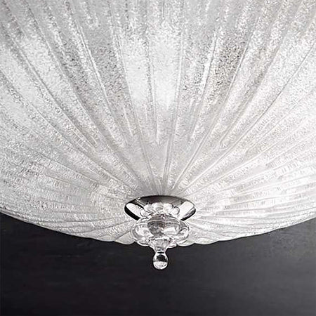 Plafoniera vetro graniglia trasparente Ideal Lux SHELL 008615 50 E27 LED lampada soffitto parete classica