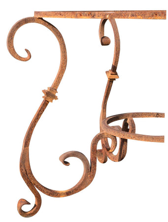 Biscottini Biscottini Base Tavolo Rotonda Ferro Forgiato Naturale Interno Esterno