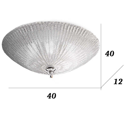 Plafoniera vetro graniglia trasparente Ideal Lux SHELL 008608 40 E27 LED lampada soffitto parete classica