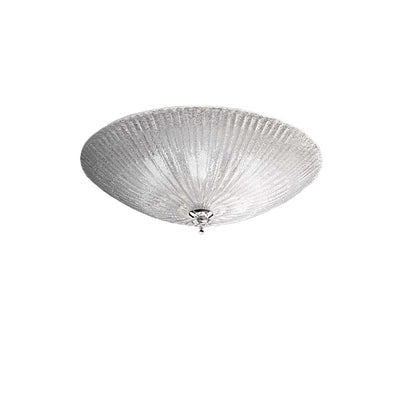 Plafoniera vetro graniglia trasparente Ideal Lux SHELL 008608 40 E27 LED lampada soffitto parete classica