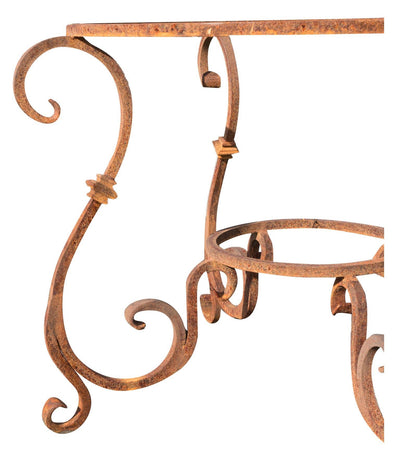 Biscottini Biscottini Base Tavolo Rotonda Ferro Forgiato Naturale Interno Esterno