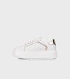 Janet & Janet sneakers donna in pelle white/gold J-002 J4