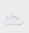 Janet & Janet sneakers donna in pelle white/celeste J-004 J8