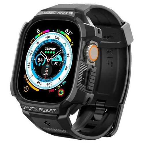 cinturino apple watch Watch Ultra 49mm Spigen Rugged Armor Pro nero
