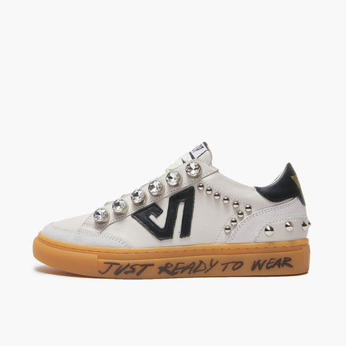 Emanuelle Vee sneakers Guendalina in pelle white con borchie 301 10