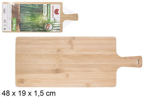 Tagliere Multiuso Bambù con Manico 48x19cm