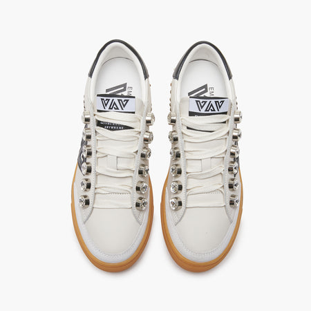 Emanuelle Vee sneakers Guendalina in pelle white con borchie 301 10